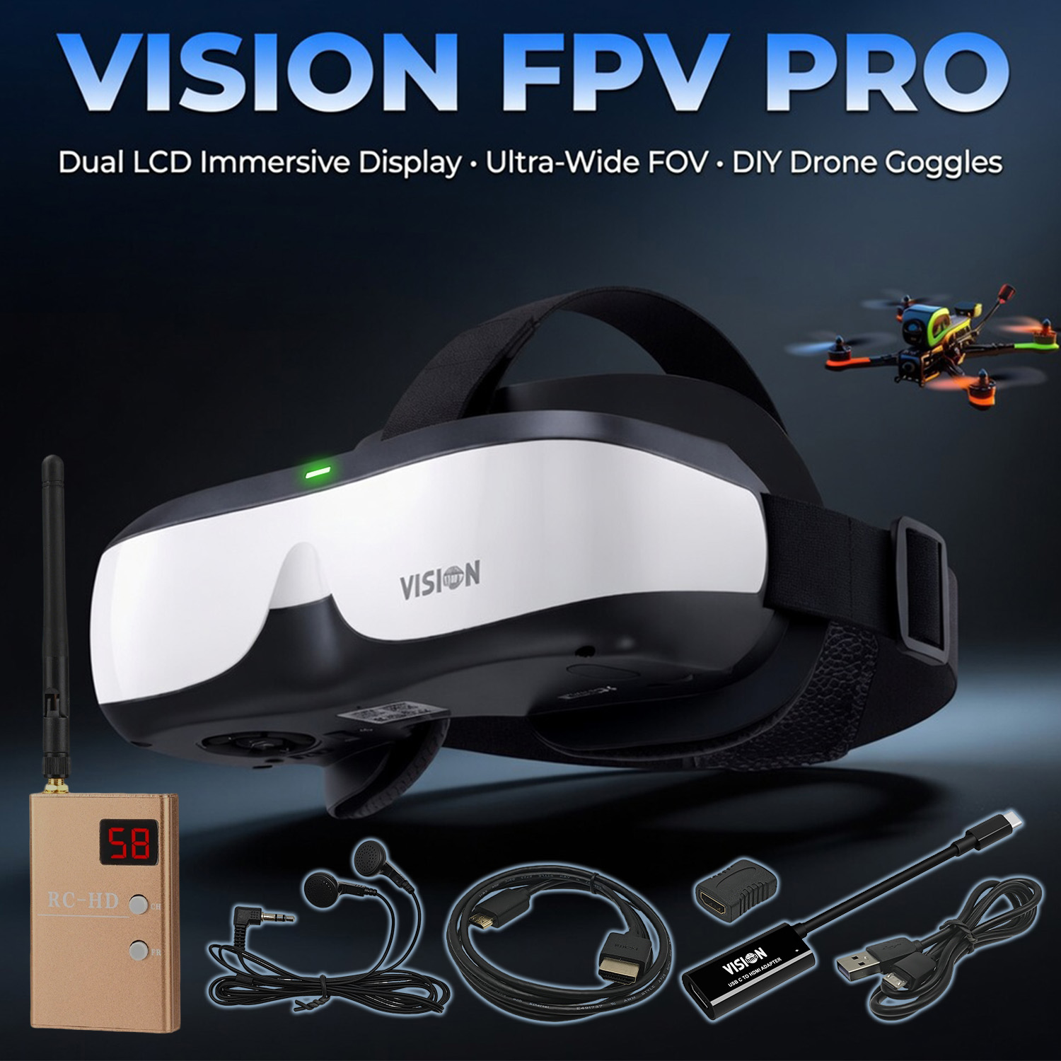 Lunettes FPV, écran monté sur  - Skyzone Sky04O Pro Fpv Goggles avis et prix